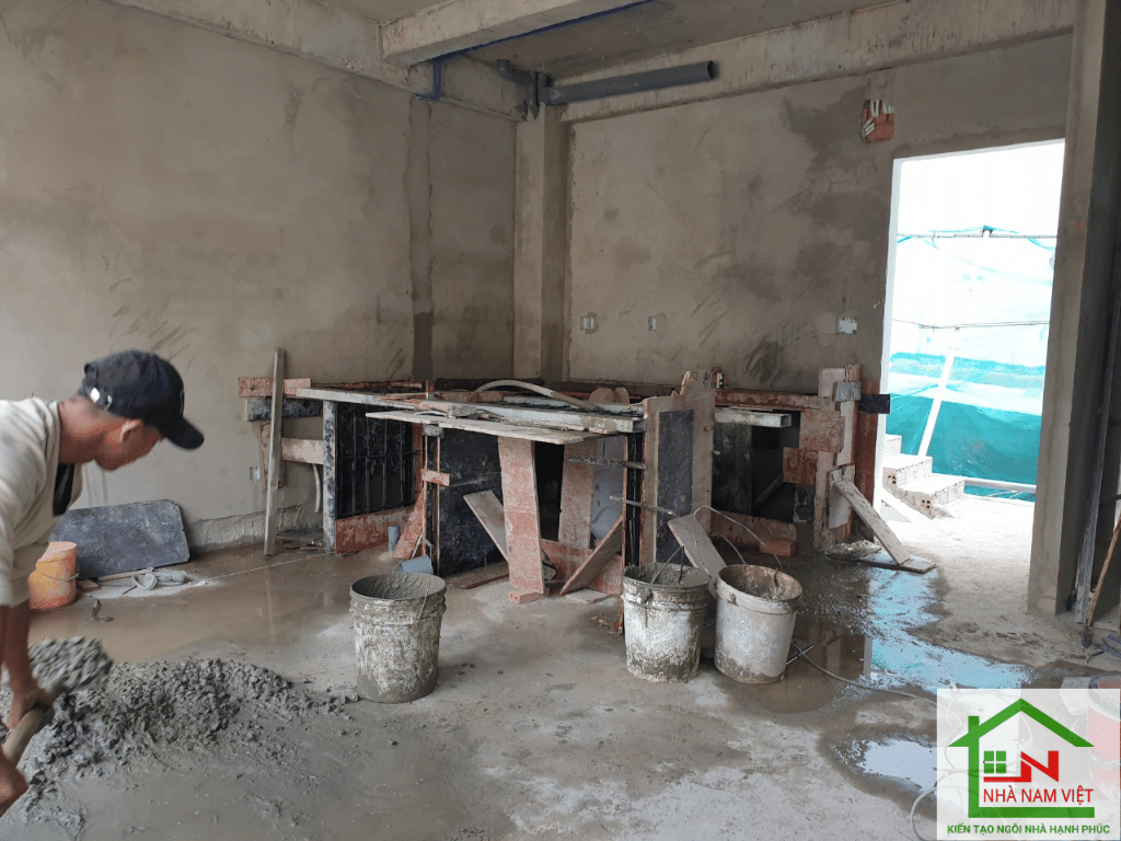 thi công bếp