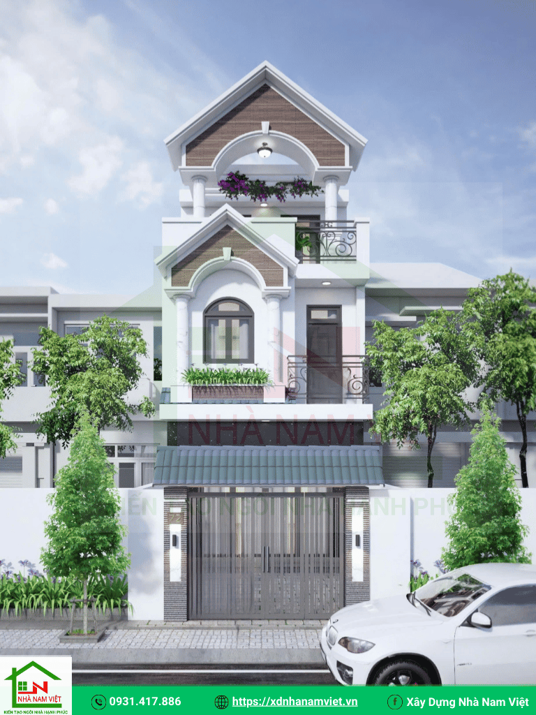 mẫu nhà đẹp 3 tầng - xây dựng nhà nam việt