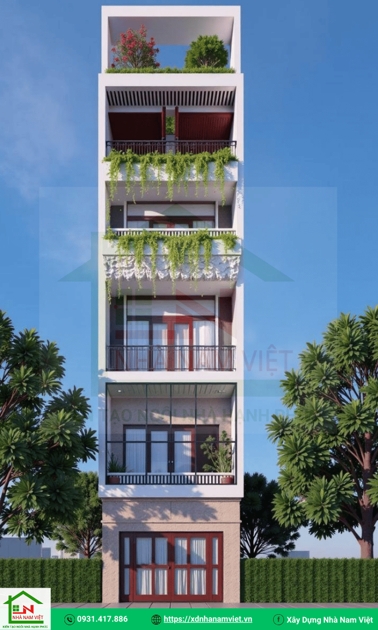 mẫu nhà đẹp 6 tầng - xây dựng nhà nam việt