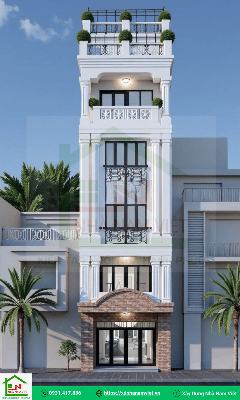mẫu nhà đẹp 6 tầng - xây dựng nhà nam việt