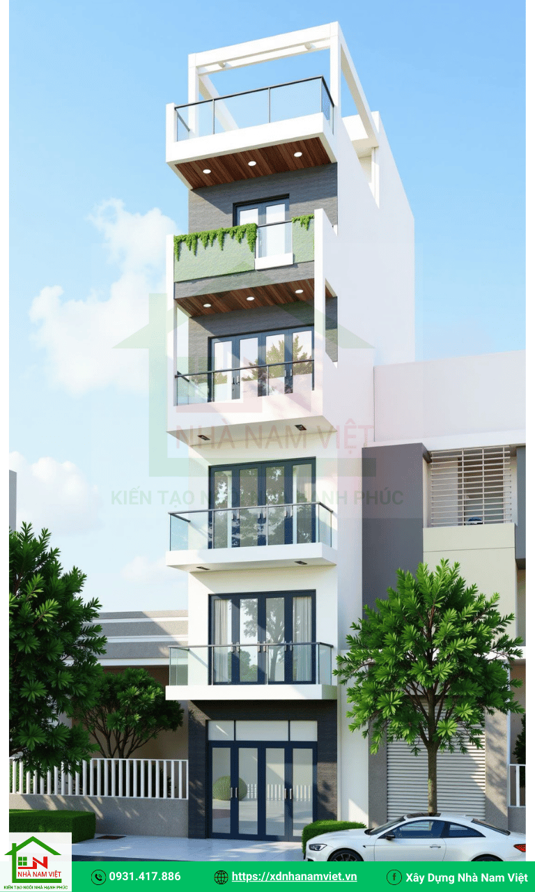 mẫu nhà đẹp 6 tầng - xây dựng nhà nam việt