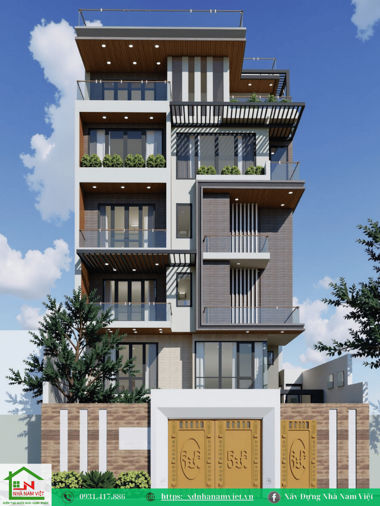 MẪU BIỆT THỰ 5 TẦNG - XÂY DỰNG NHÀ NAM VIỆT